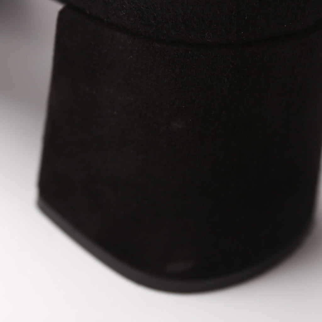 Suede Knee High Boots Size 37 Black