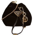 1NR016 Velvet Mini Bucket Pouch Black