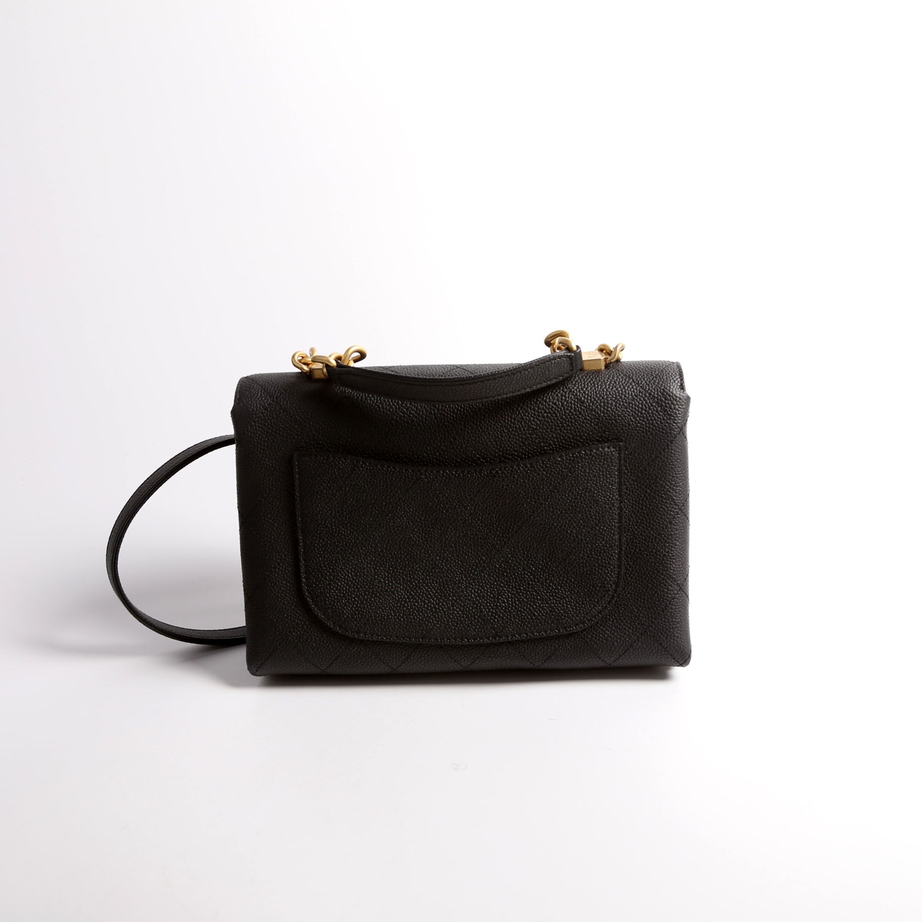 Quilted Caviar Diamond Top Handle Flap Bag 30M