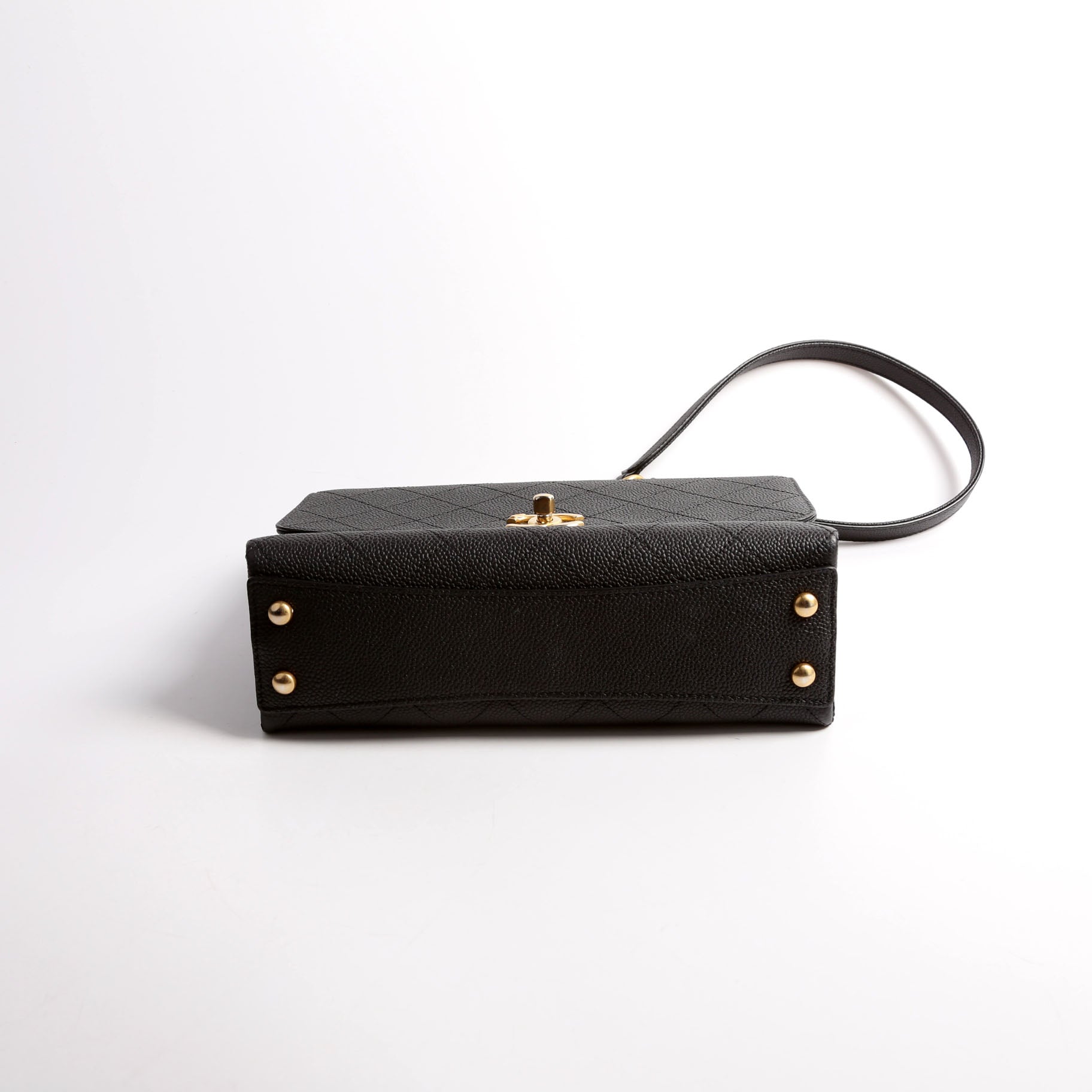 Quilted Caviar Diamond Top Handle Flap Bag 30M