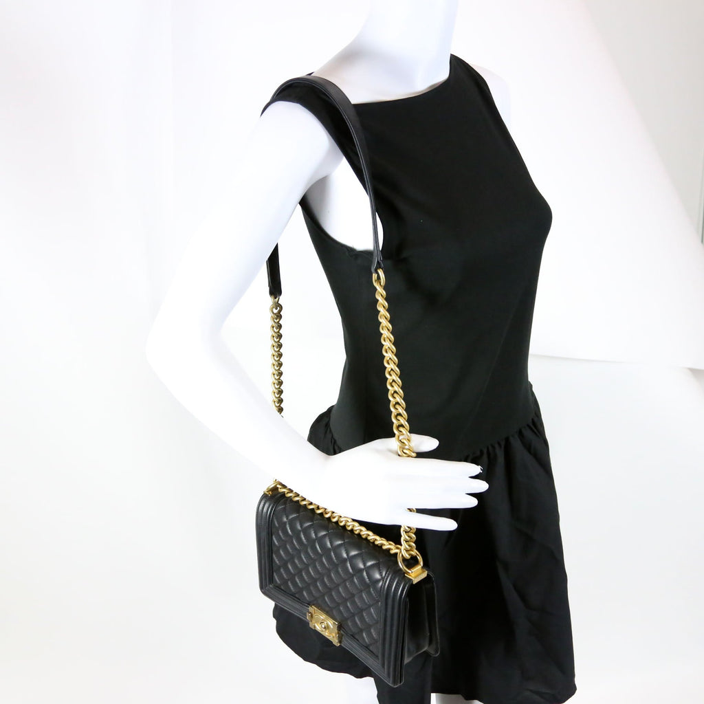 Boy Flap Medium Old Lambskin 25-28M Black