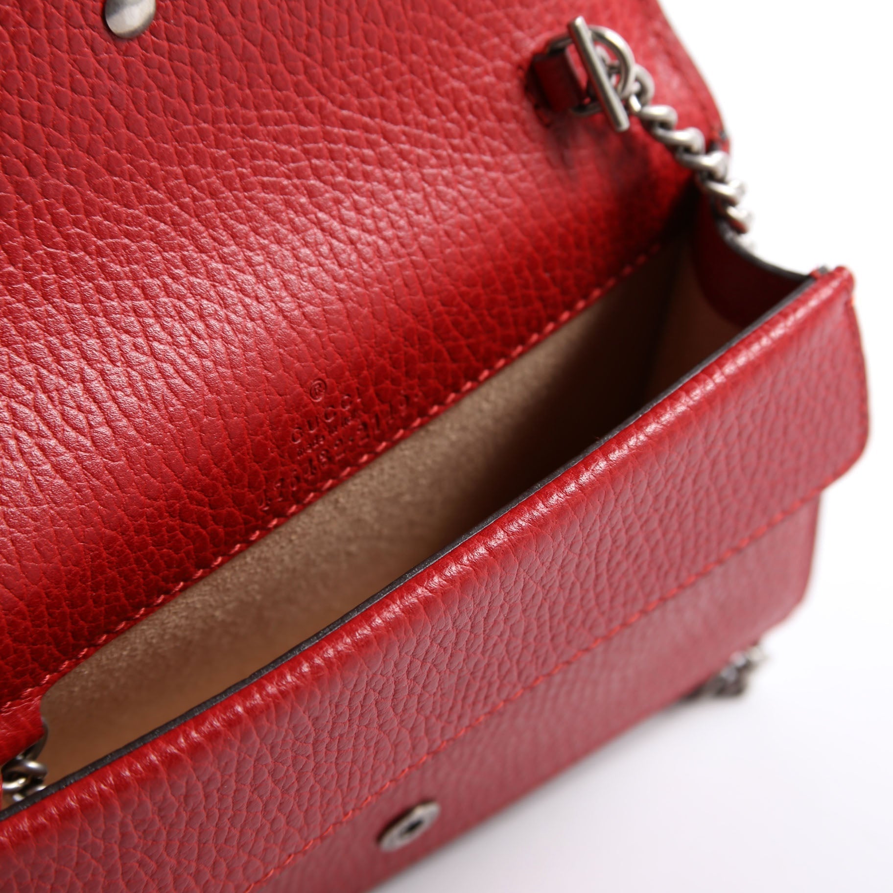476432 Dionysus Leather Super Mini Red