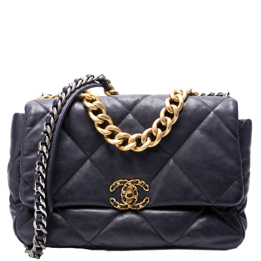 Quilted Goatskin 19 Large Flap 29M Blue