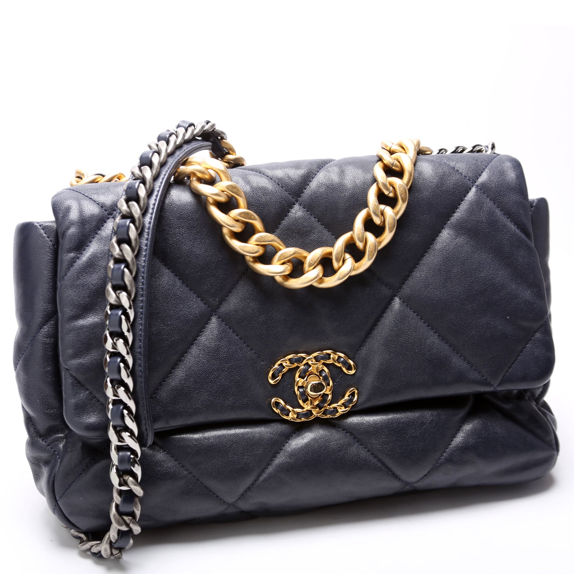 Quilted Goatskin 19 Large Flap 29M Blue