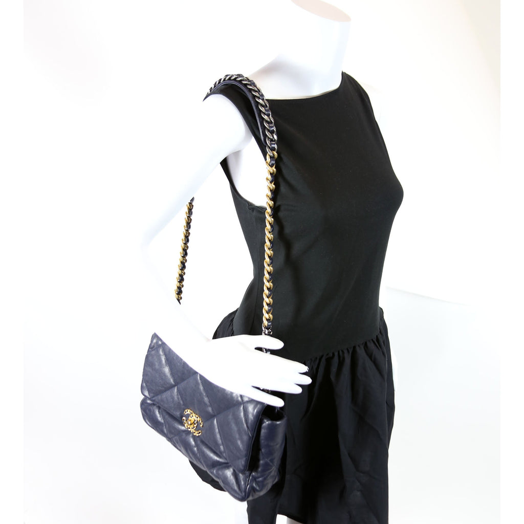 Quilted Goatskin 19 Large Flap 29M Blue