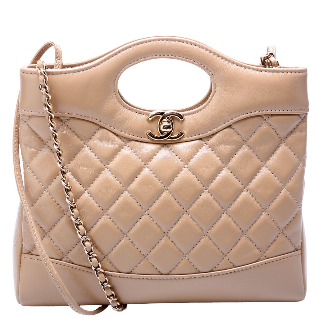 31 Mini Shopping Bag Shiny Calfskin Tan