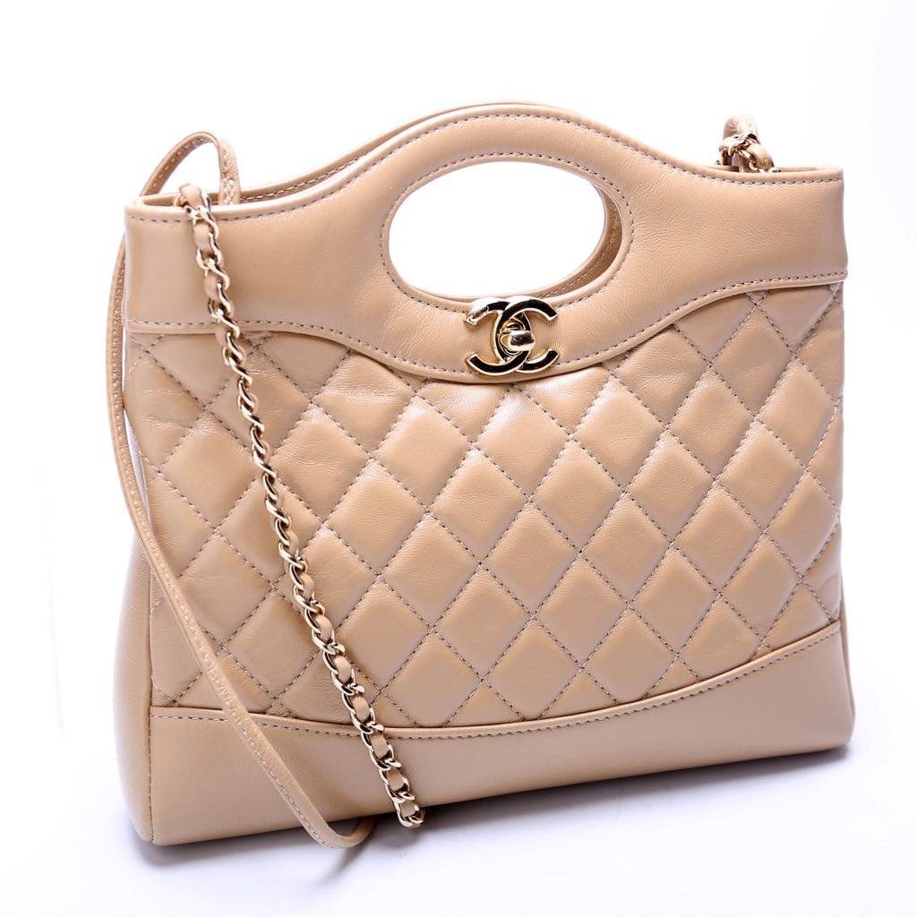 31 Mini Shopping Bag Shiny Calfskin Tan