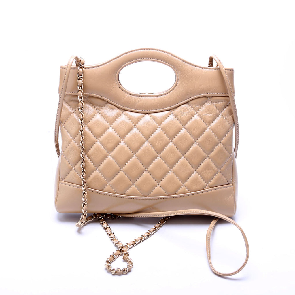 31 Mini Shopping Bag Shiny Calfskin Tan