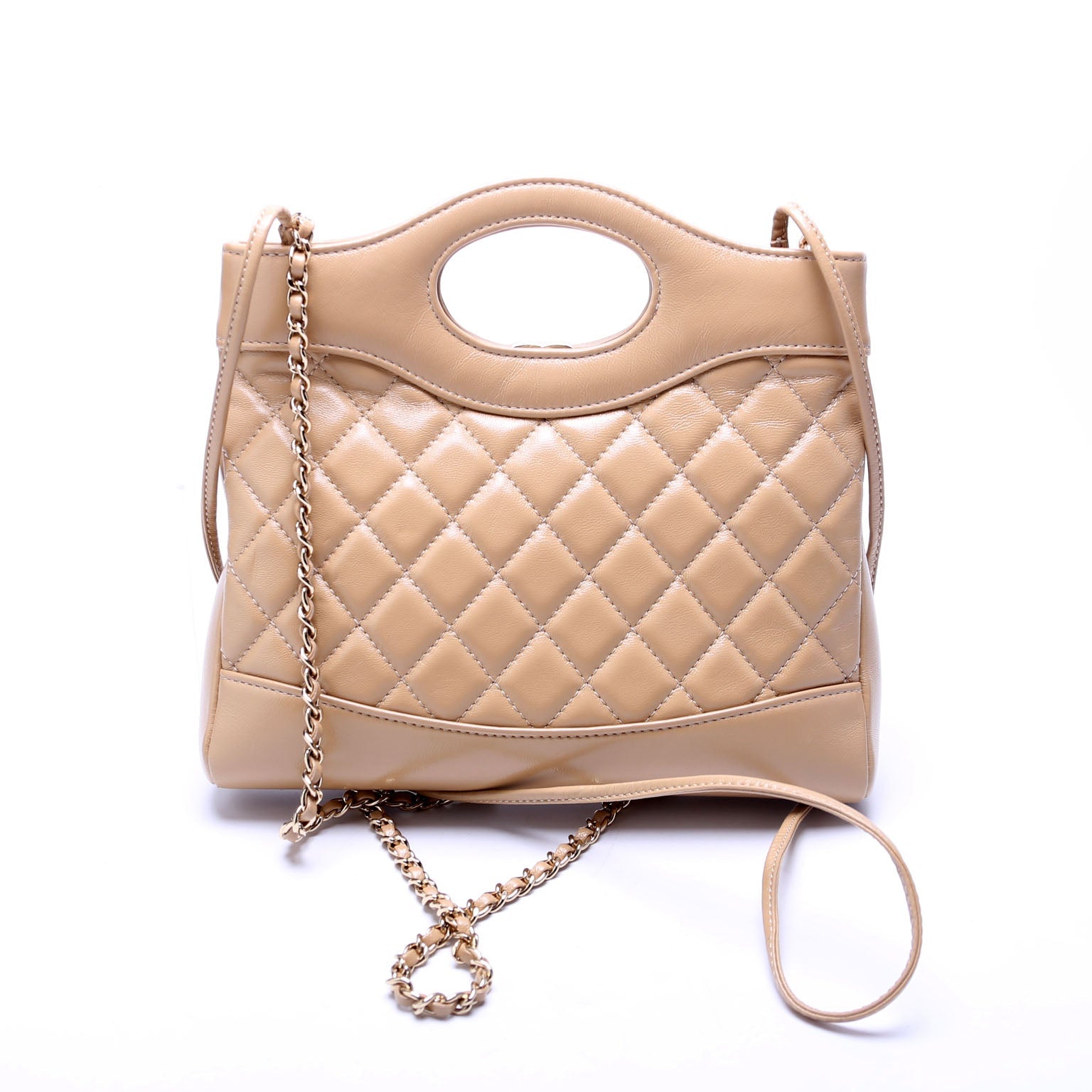 31 Mini Shopping Bag Shiny Calfskin Tan