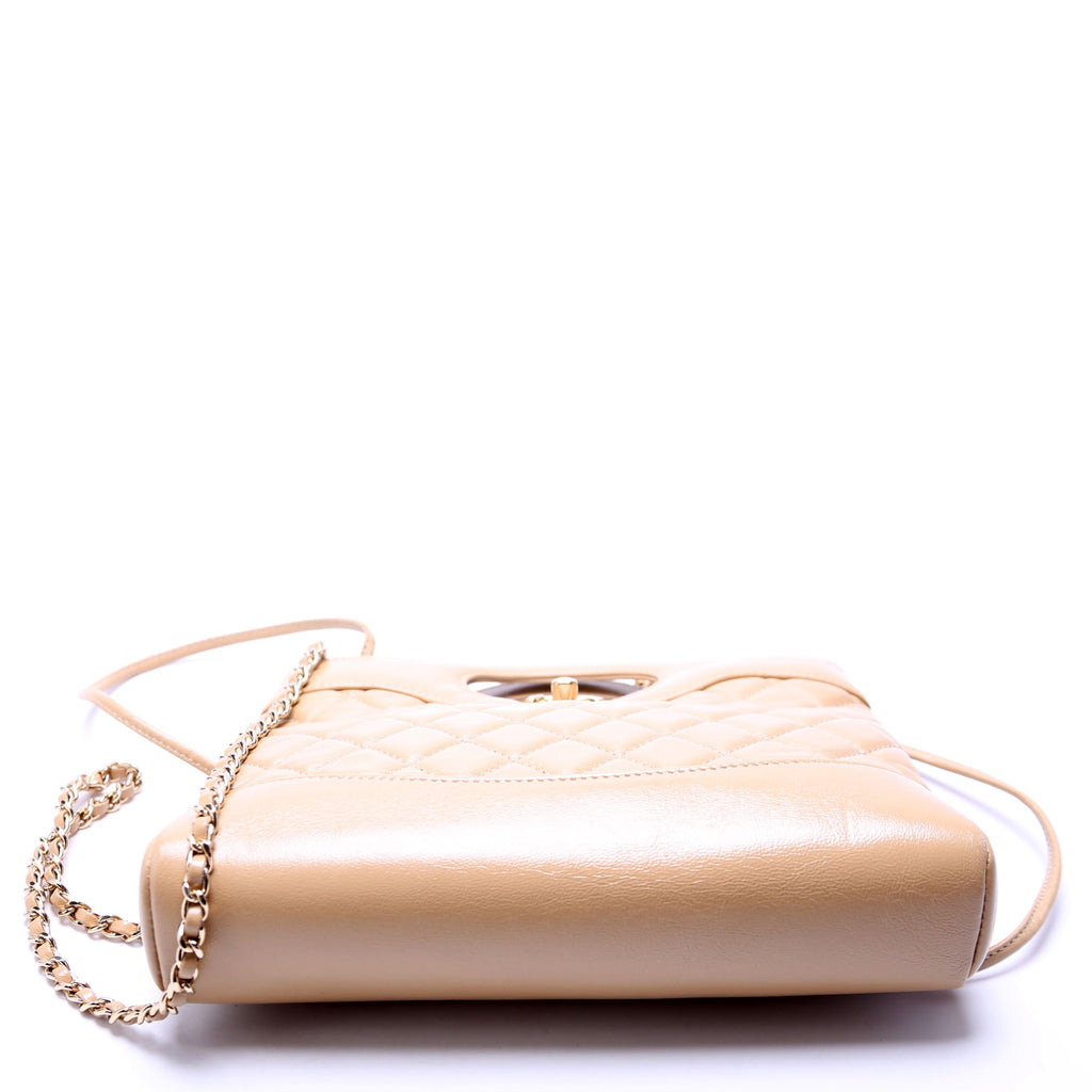 31 Mini Shopping Bag Shiny Calfskin Tan