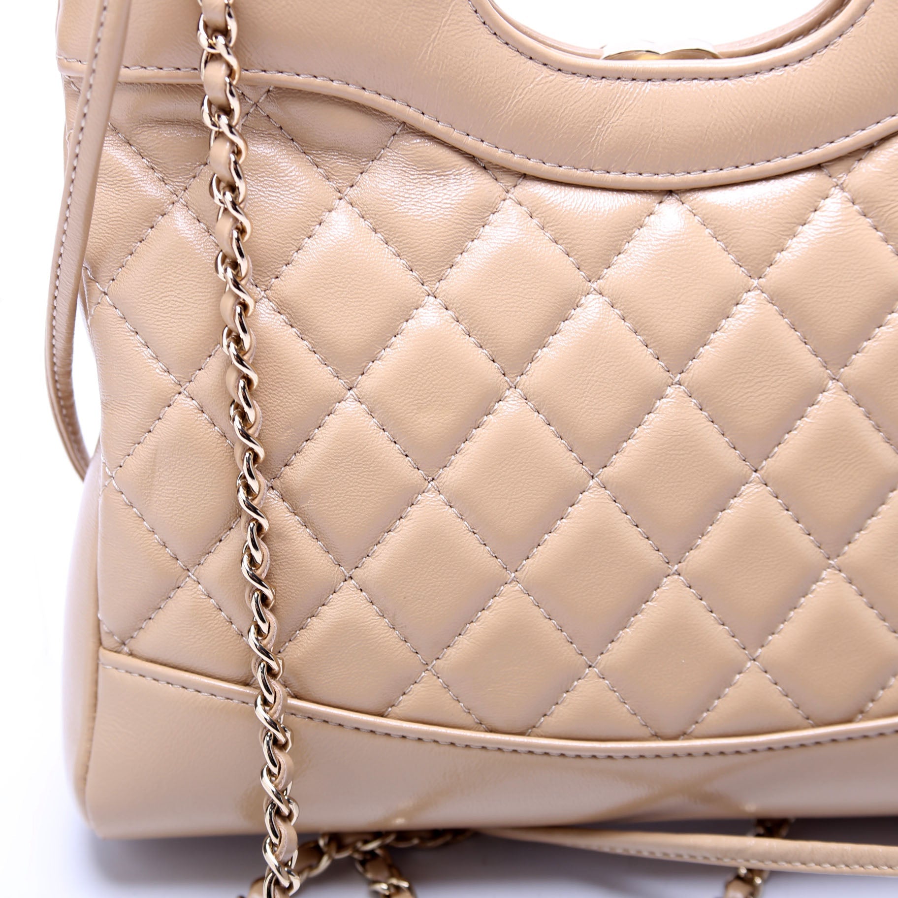 31 Mini Shopping Bag Shiny Calfskin Tan