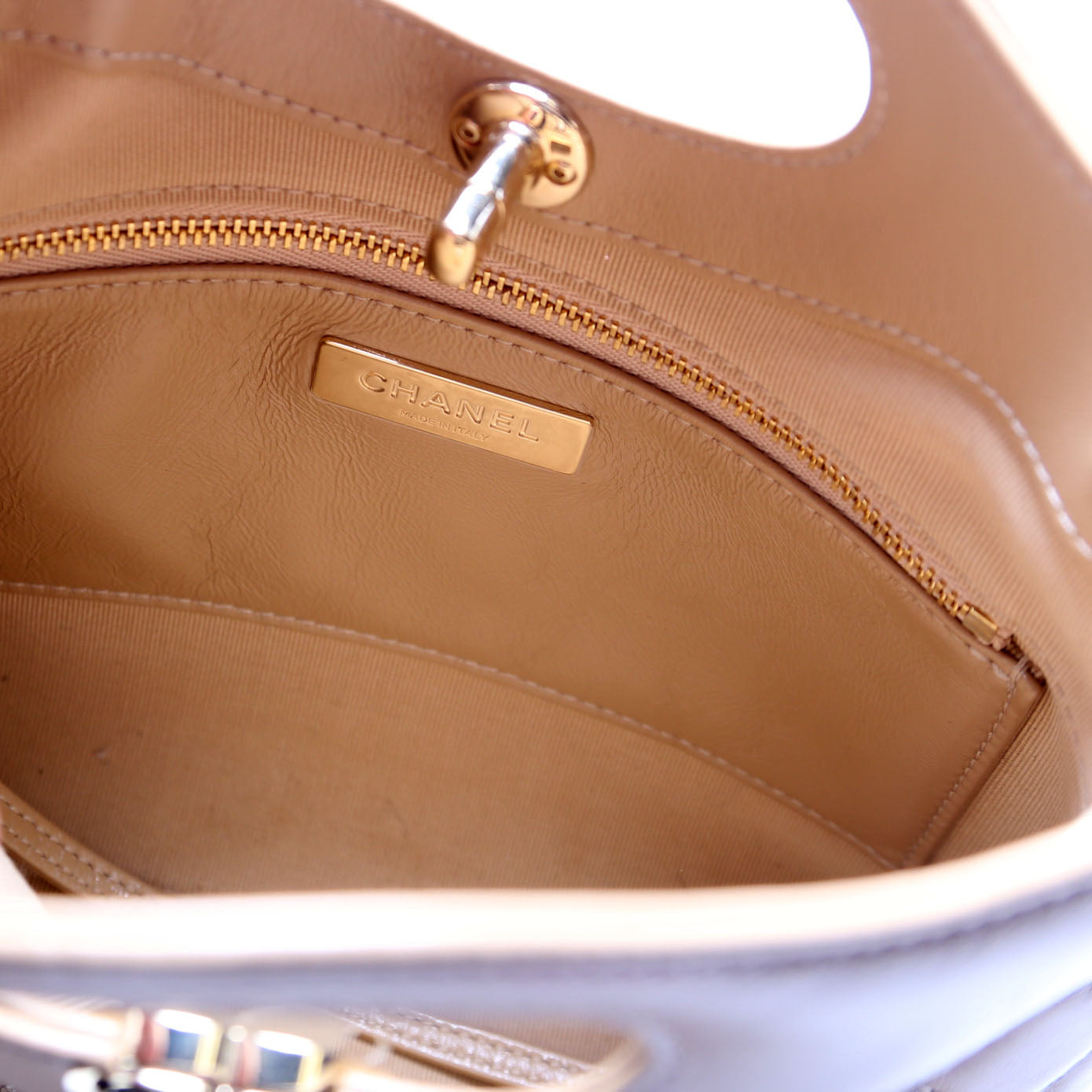 31 Mini Shopping Bag Shiny Calfskin Tan