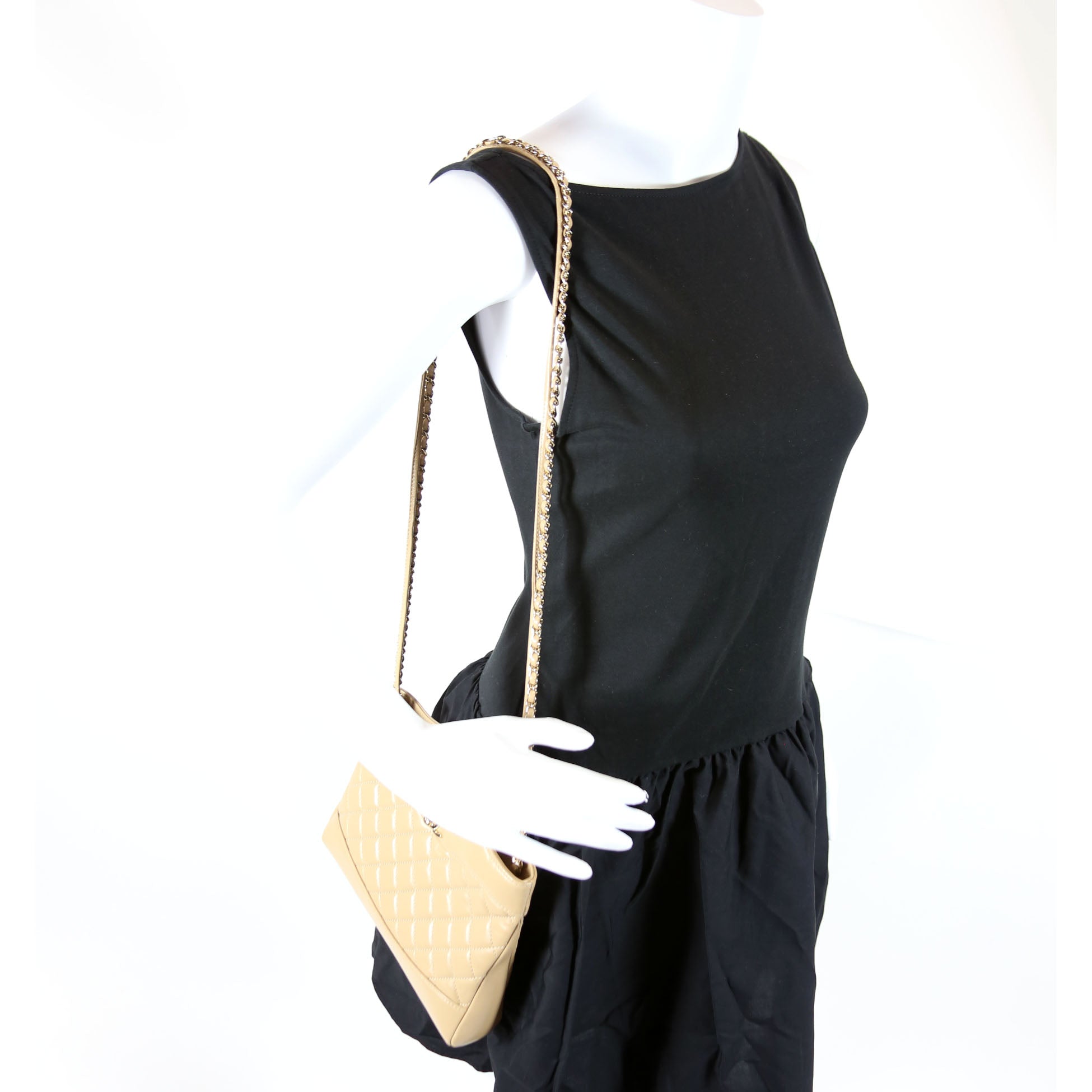 31 Mini Shopping Bag Shiny Calfskin Tan
