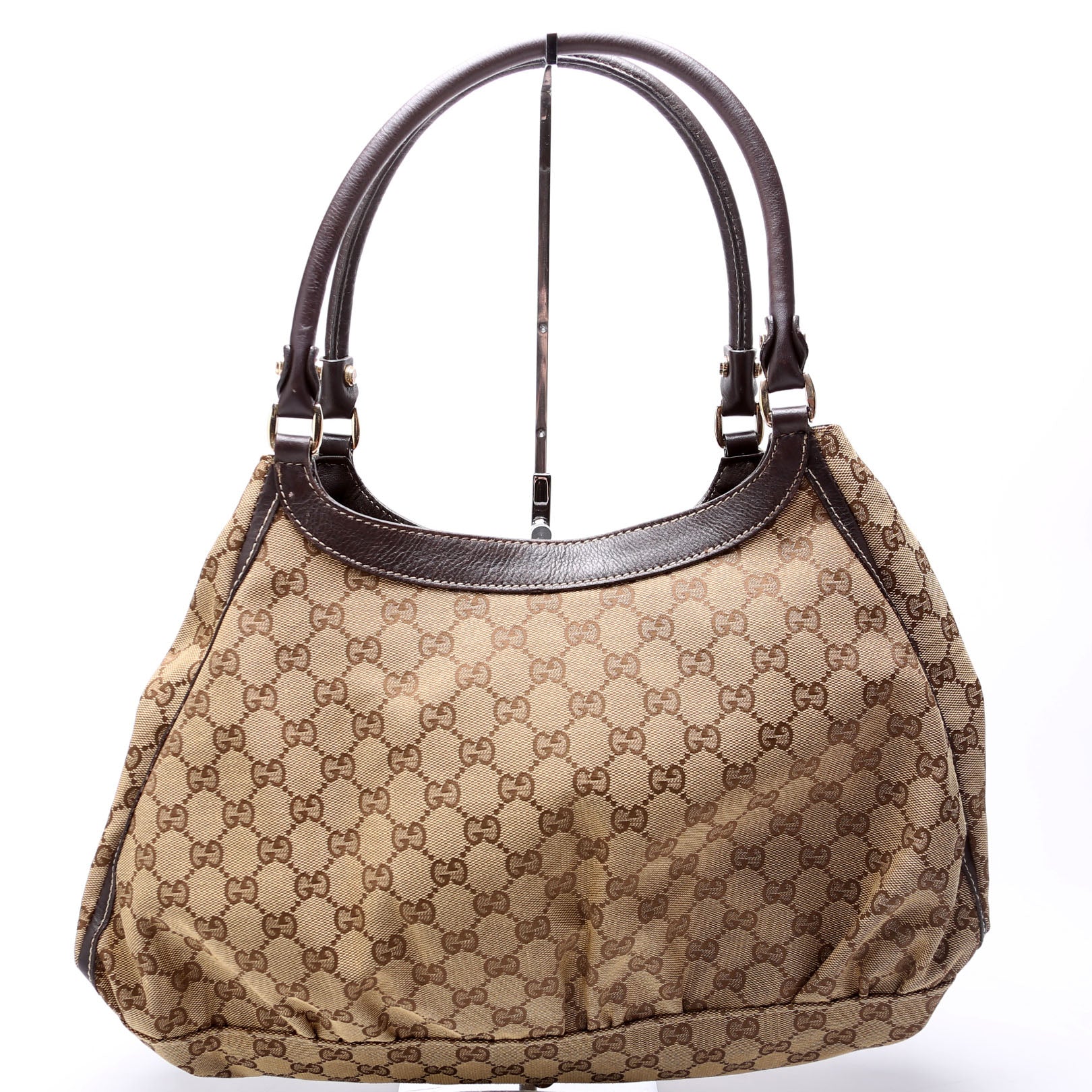 GG Canvas Abbey D Ring Large Hobo Tan