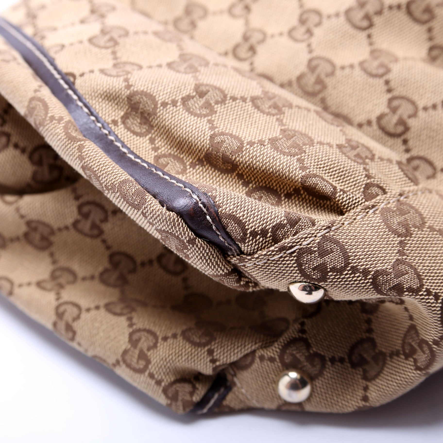 GG Canvas Abbey D Ring Large Hobo Tan