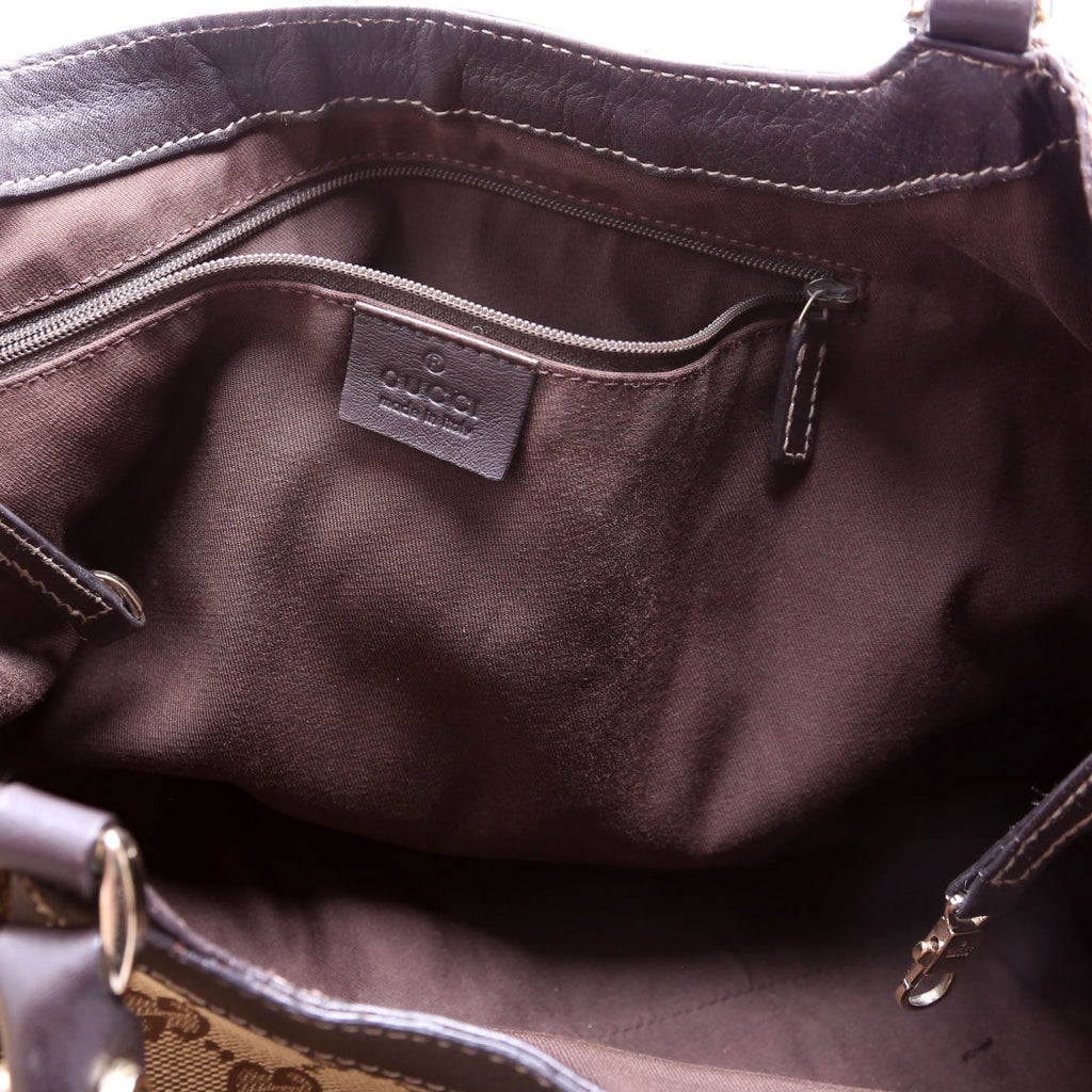 GG Canvas Abbey D Ring Large Hobo Tan