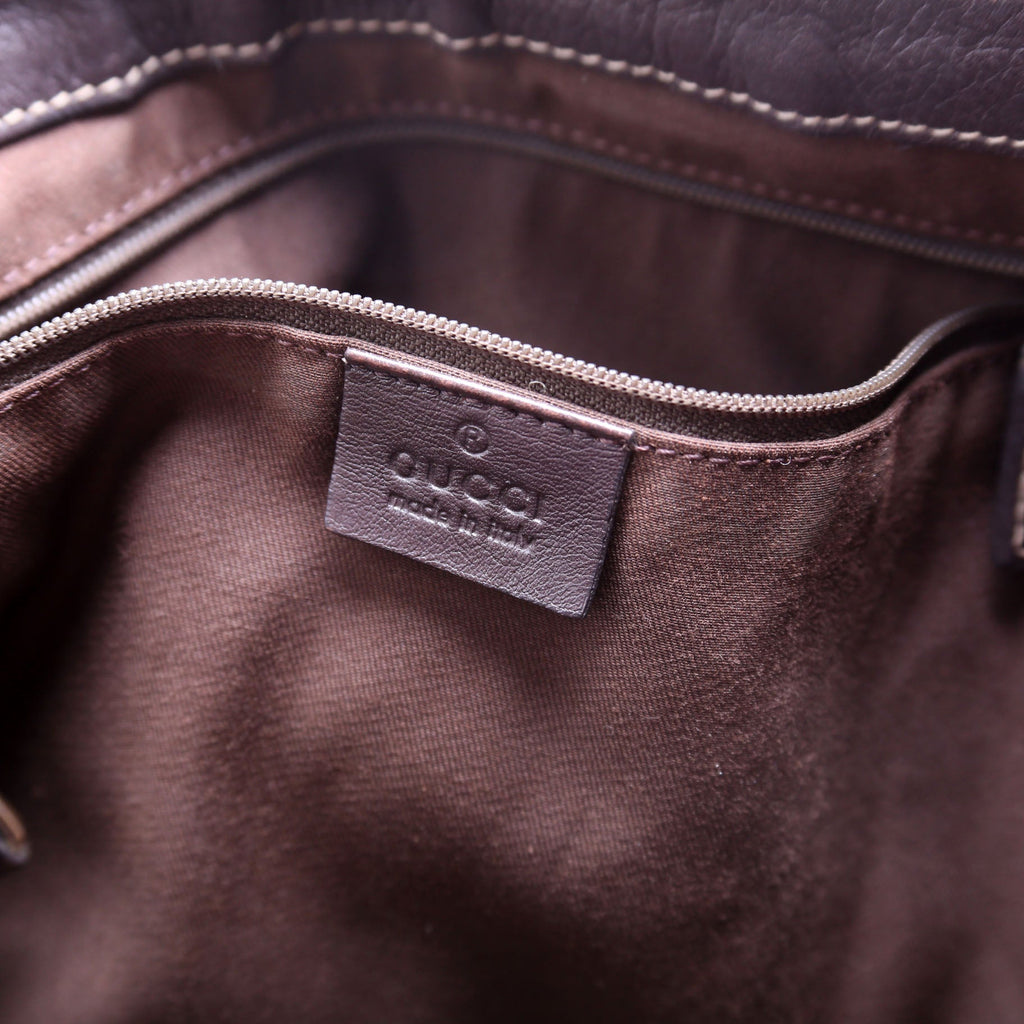 GG Canvas Abbey D Ring Large Hobo Tan