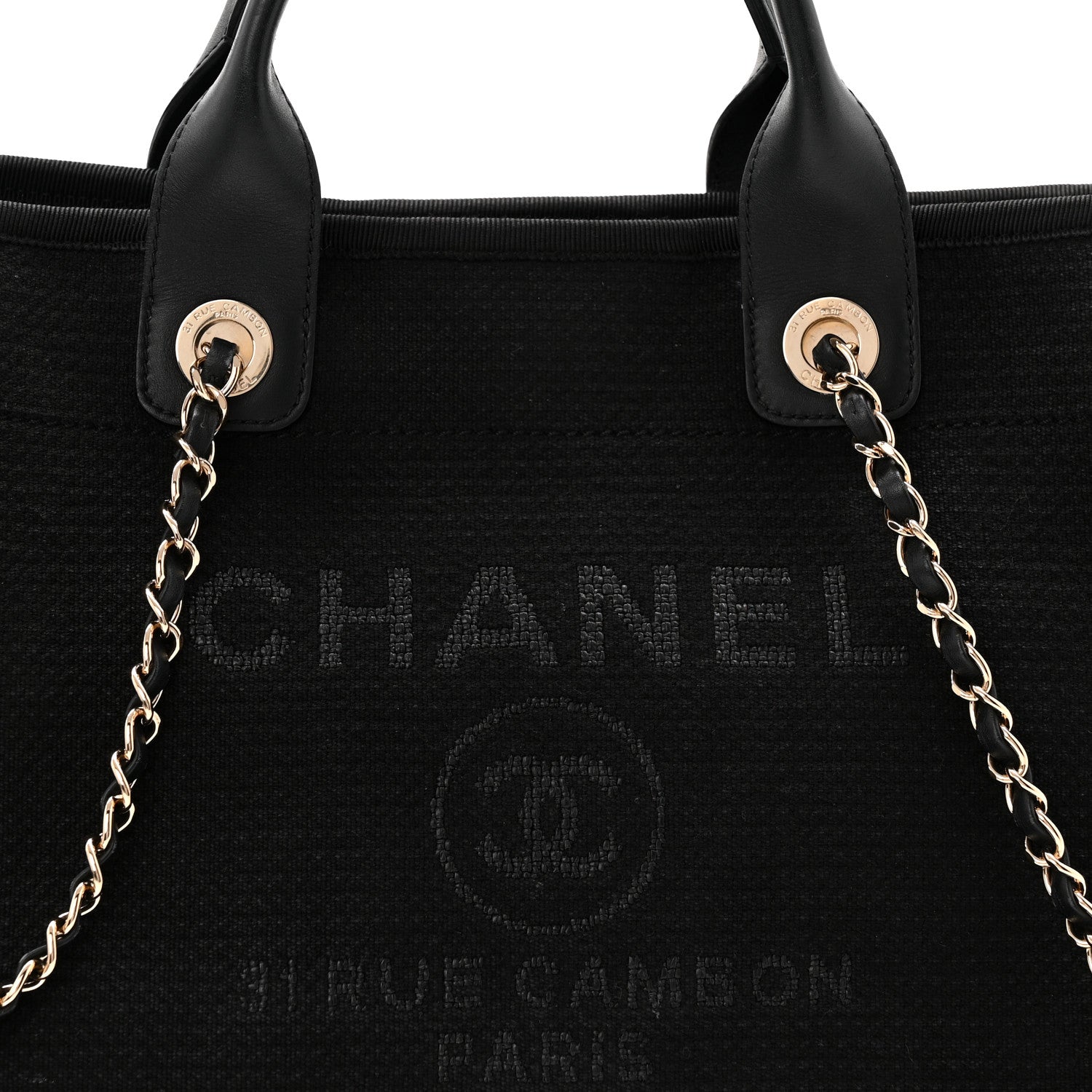 Chanel Mixed Fibers Small Deauville Tote Black