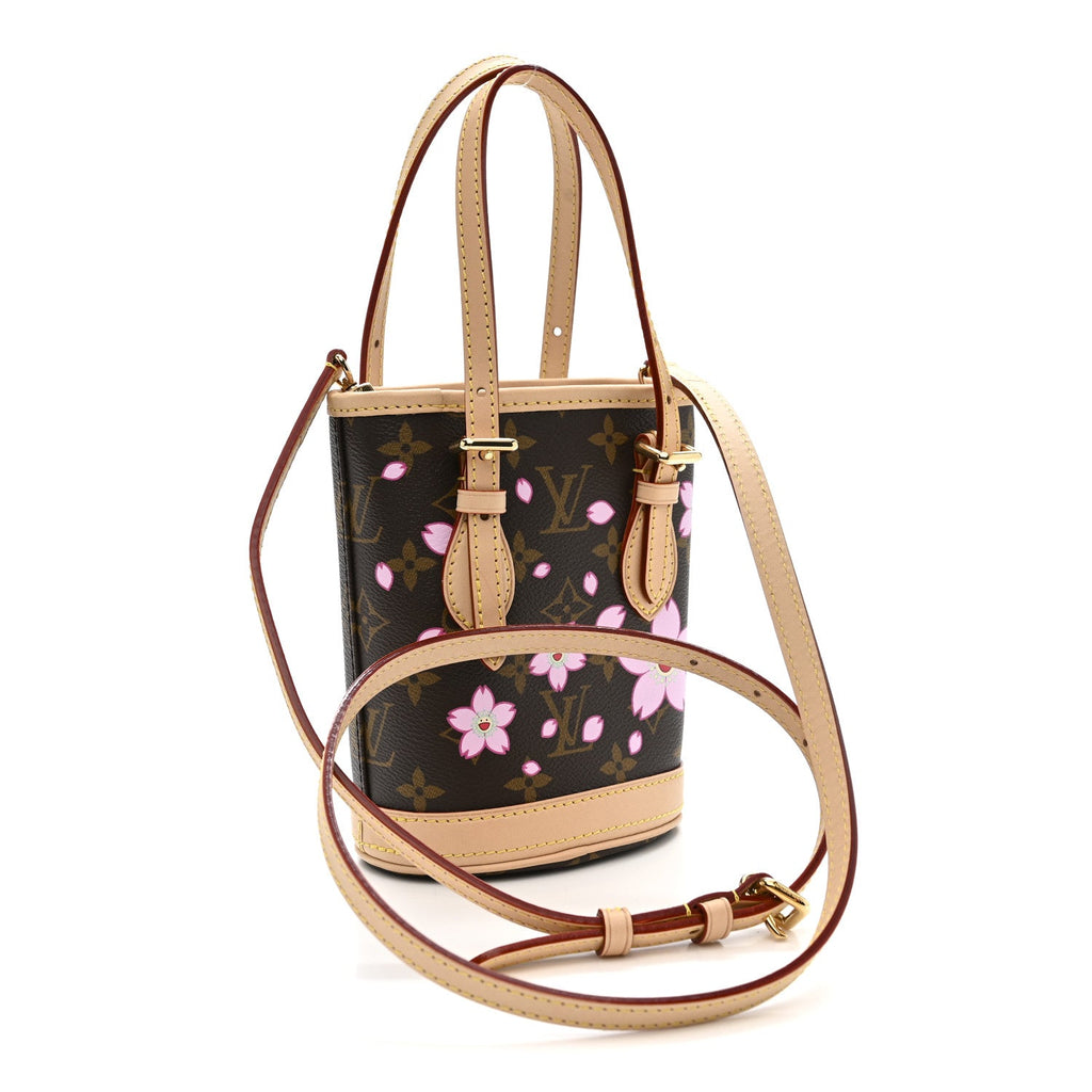 Louis Vuitton LV X TM Monogram Cherry Blossom Nano Bucket Sakura Brown