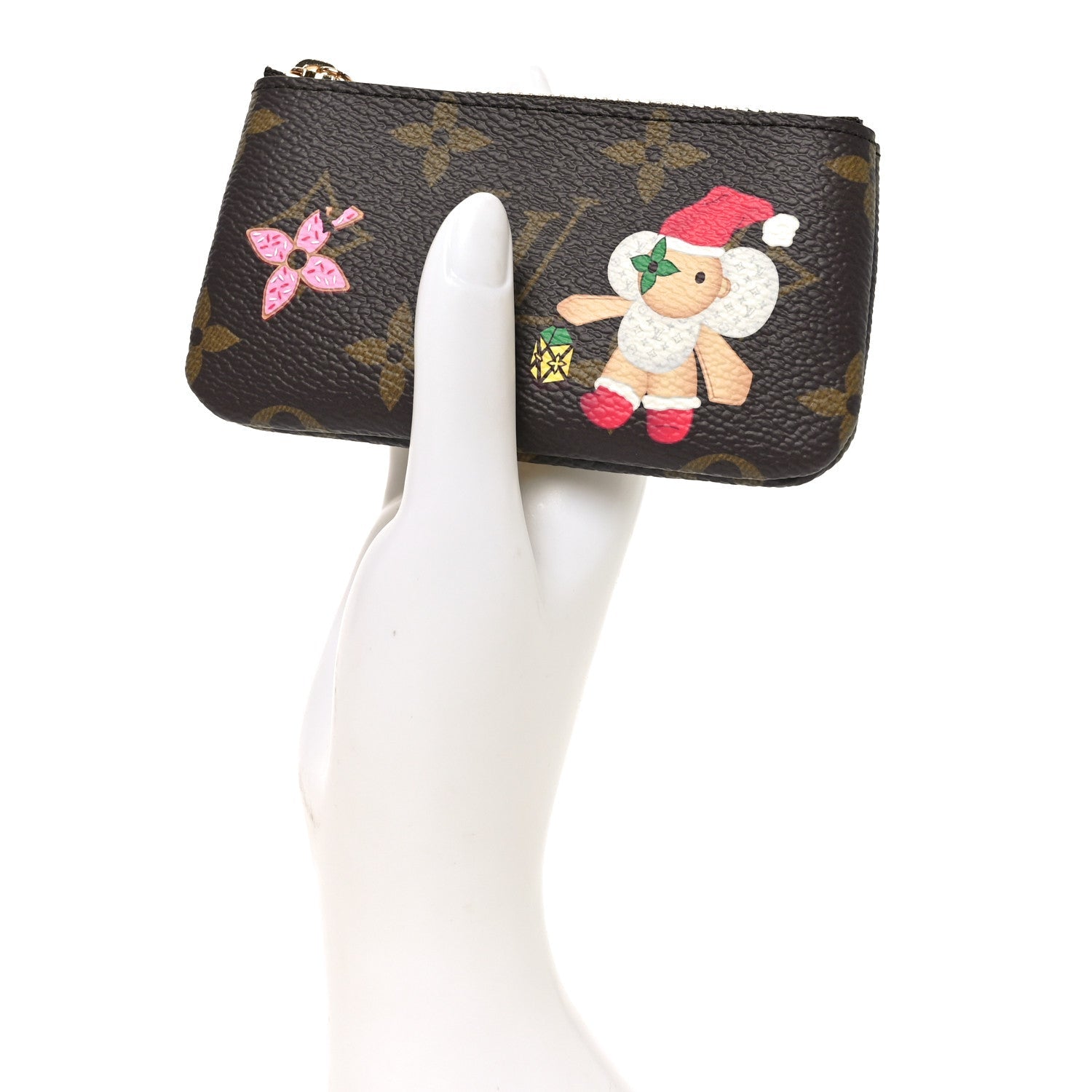 Louis Vuitton Monogram 2024 Christmas Animation Candy Factory Key Pouch Candy Red