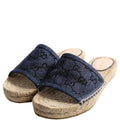 Pilar GG Denim Espadrilles Size 36 Blue