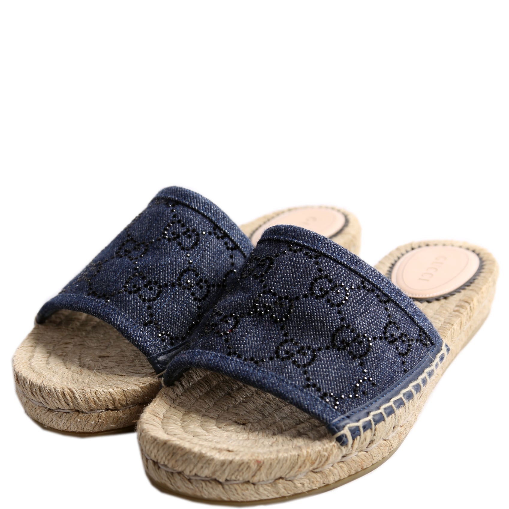 Pilar GG Denim Espadrilles Size 36 Blue