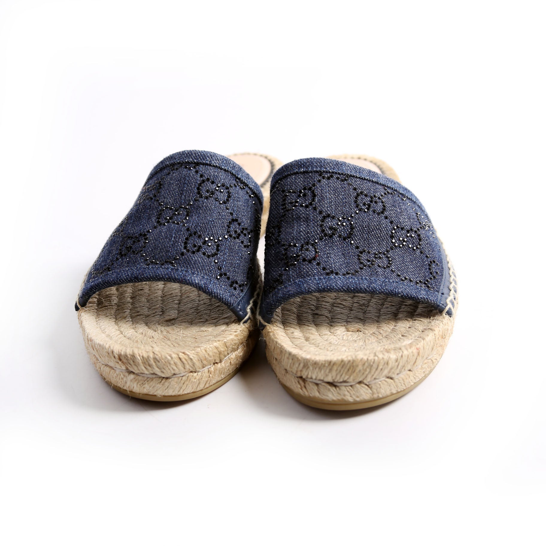 Pilar GG Denim Espadrilles Size 36 Blue