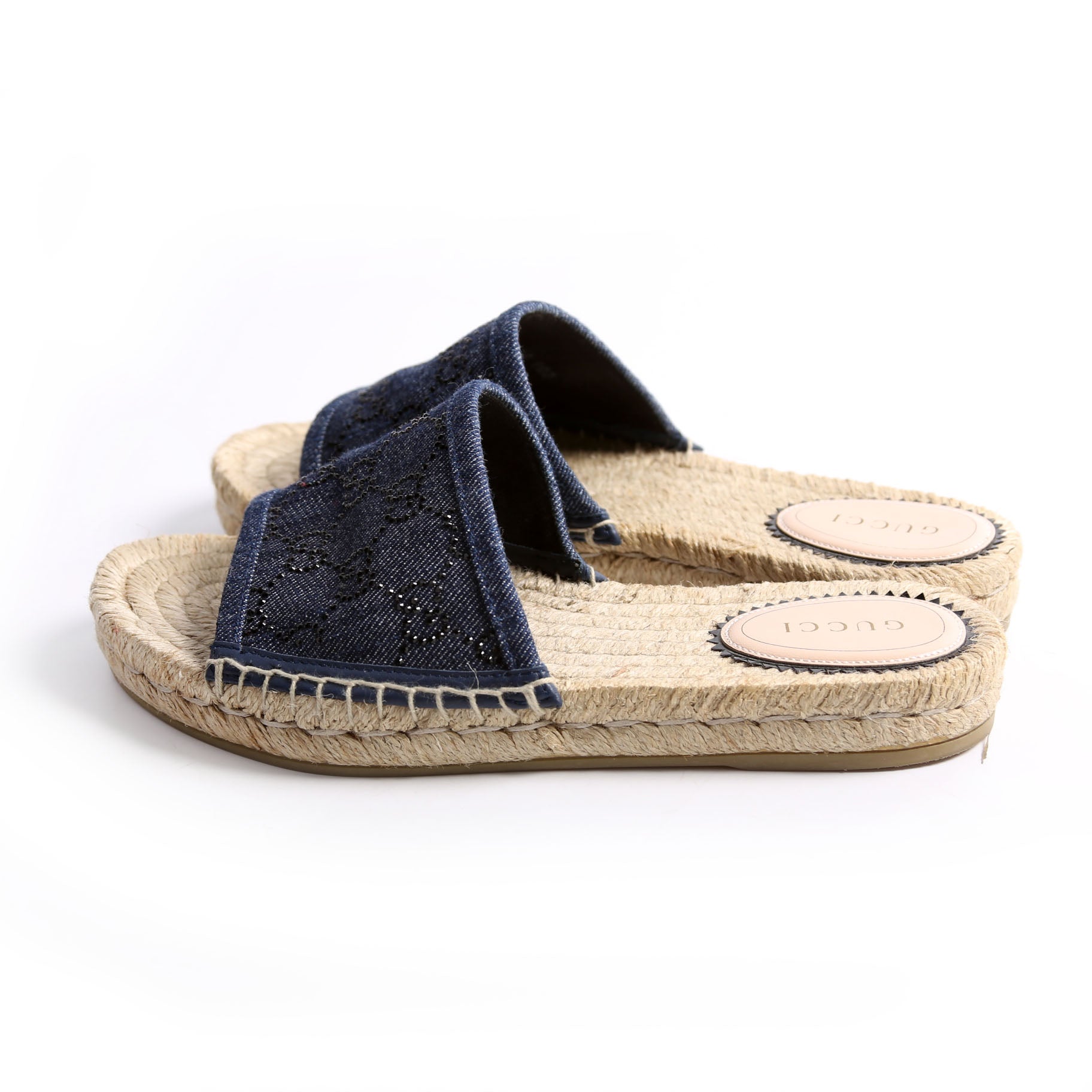 Pilar GG Denim Espadrilles Size 36 Blue