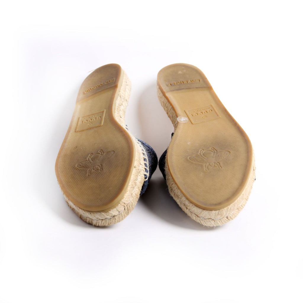 Pilar GG Denim Espadrilles Size 36 Blue