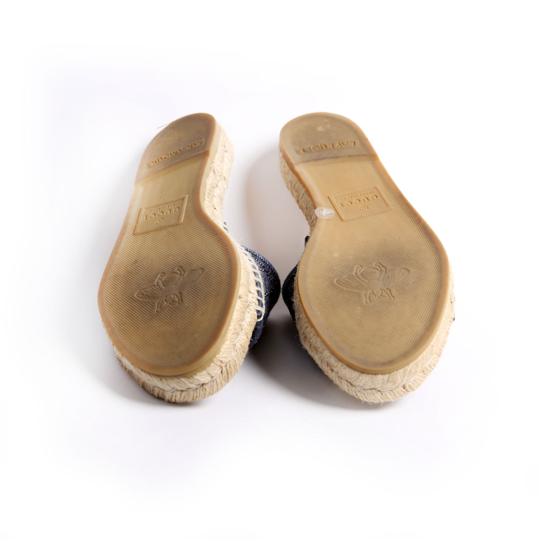 Pilar GG Denim Espadrilles Size 36 Blue