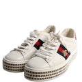 Ace Web Bee Crystal Platform Sneakers Size 38.5 White/Navy
