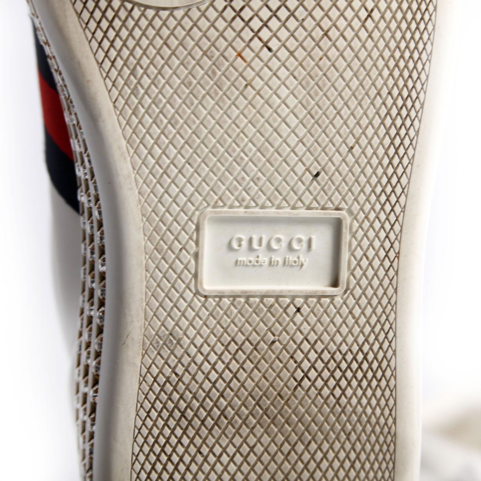 Ace Web Bee Crystal Platform Sneakers Size 38.5 White/Navy