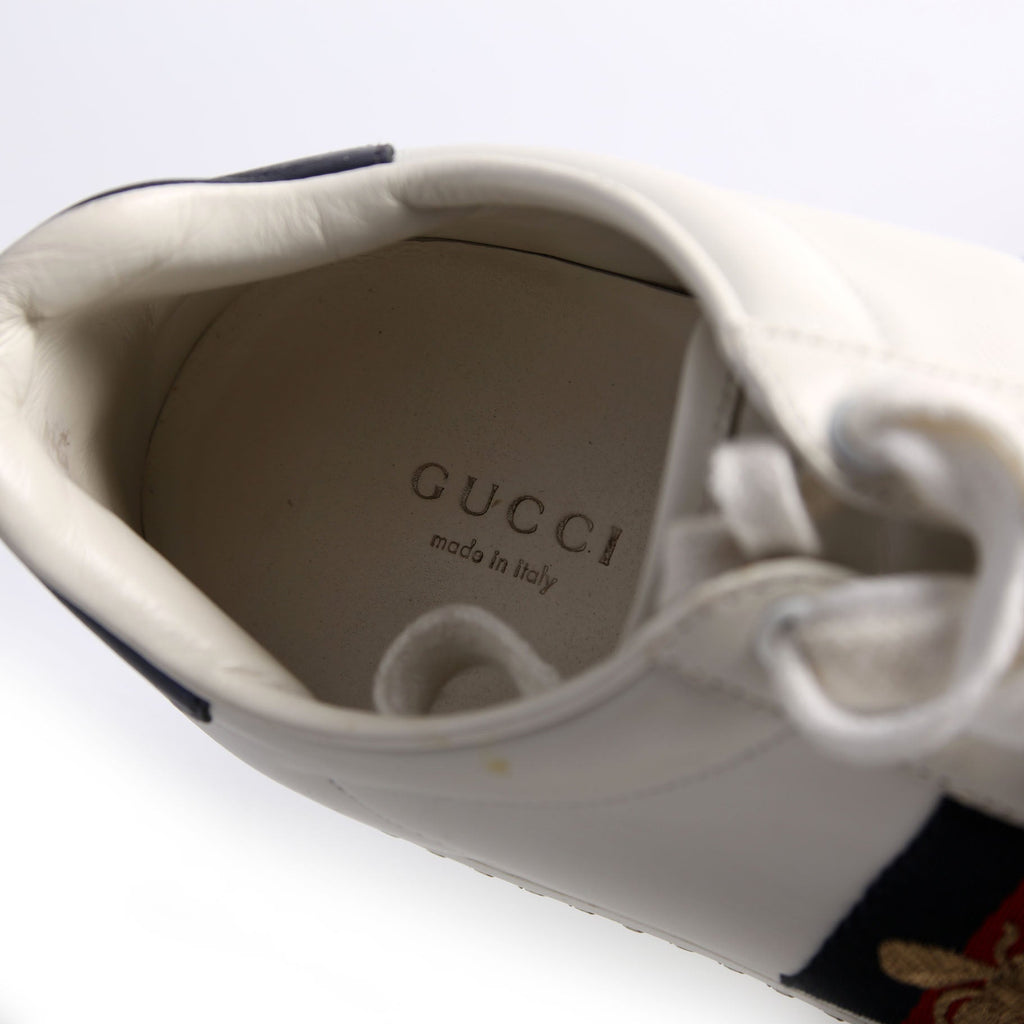 Ace Web Bee Crystal Platform Sneakers Size 38.5 White/Navy