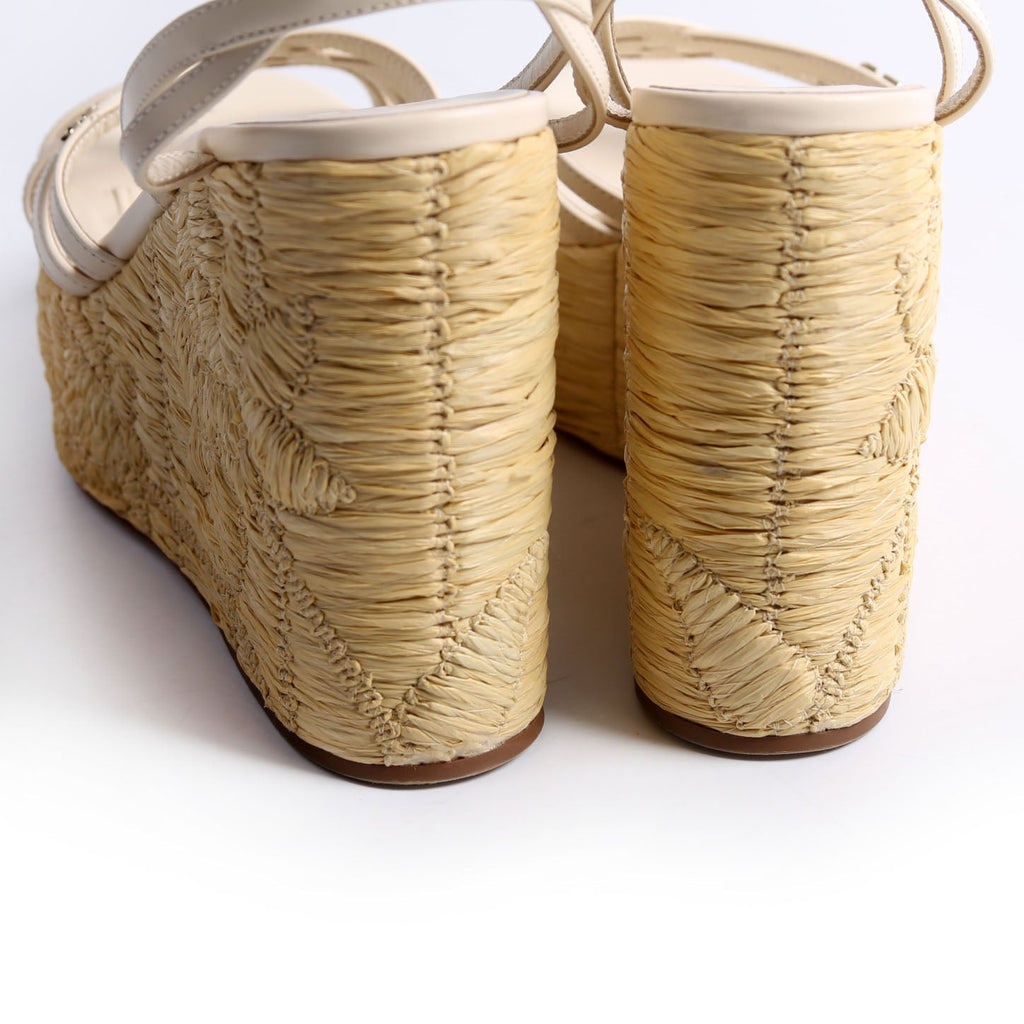 Raflower Wedge Sandals Size 36.5 Beige