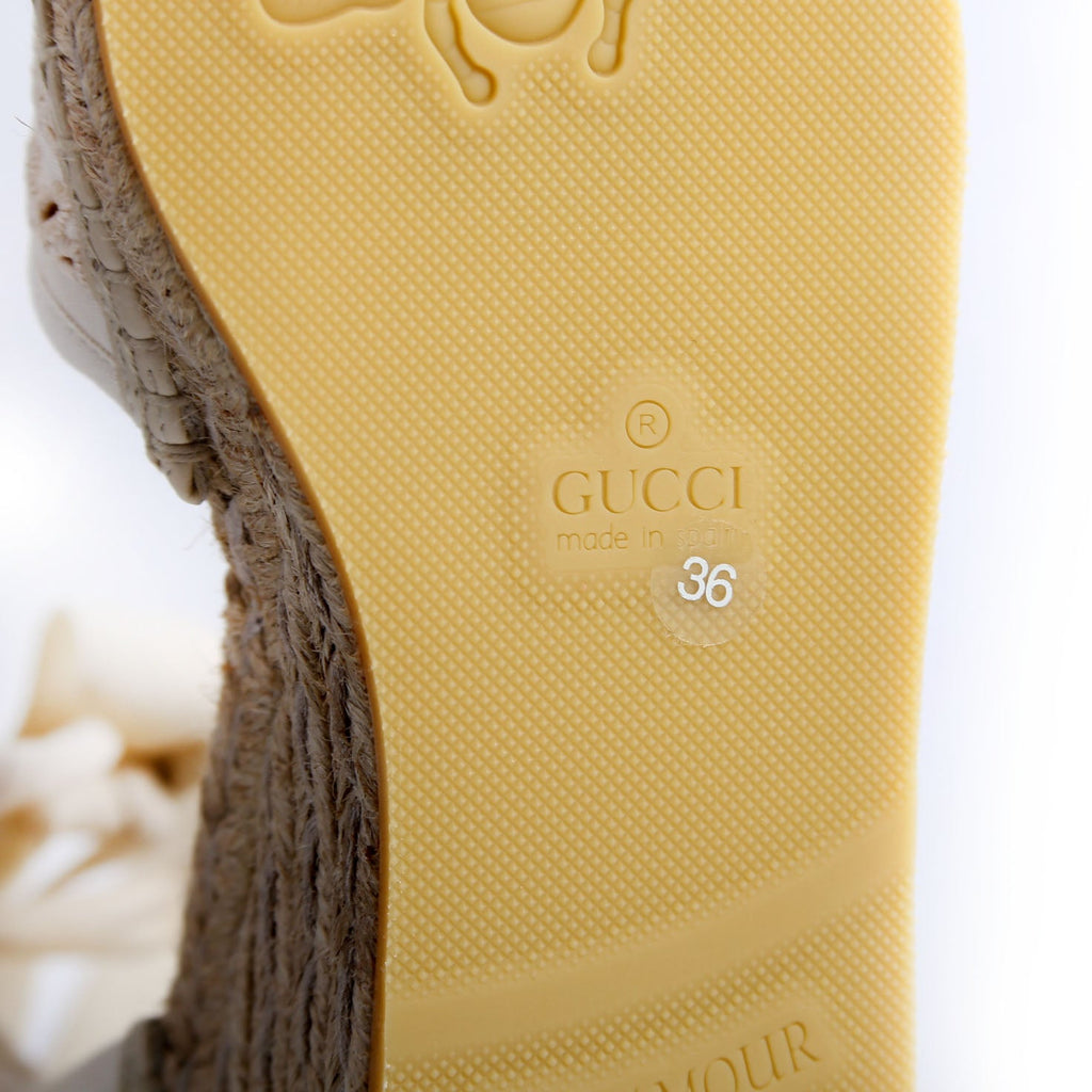 Interlocking G Damita Espadrille Wedges Size 36 Beige