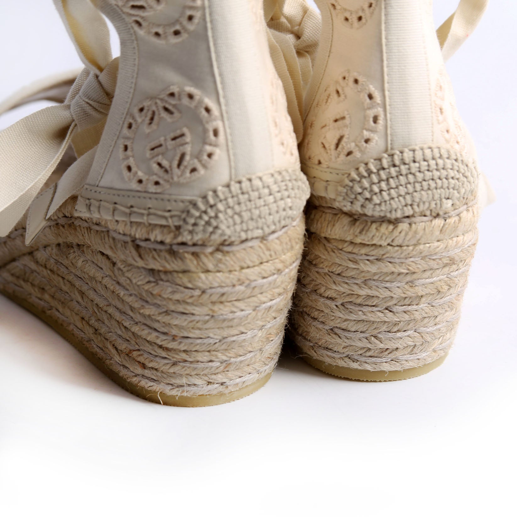 Interlocking G Damita Espadrille Wedges Size 36 Beige