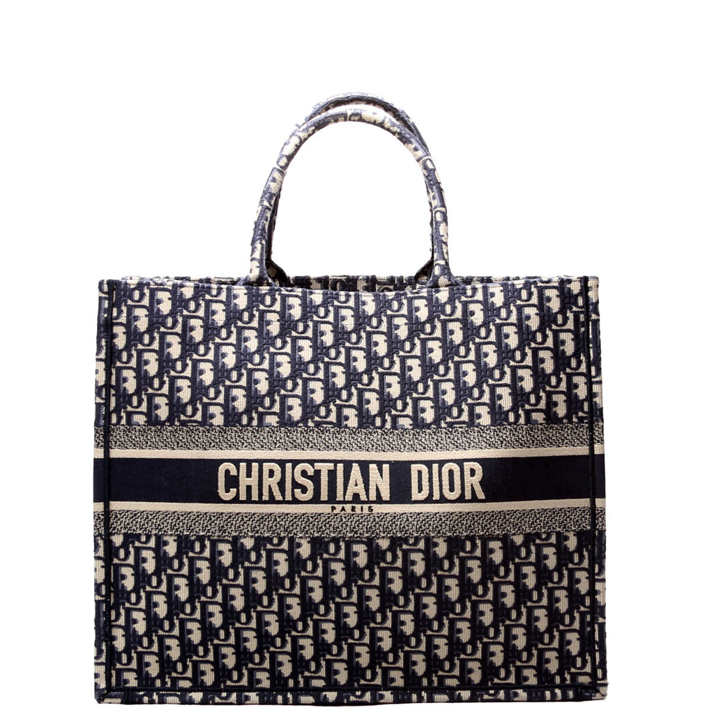 Book Tote Large Navy/Beige