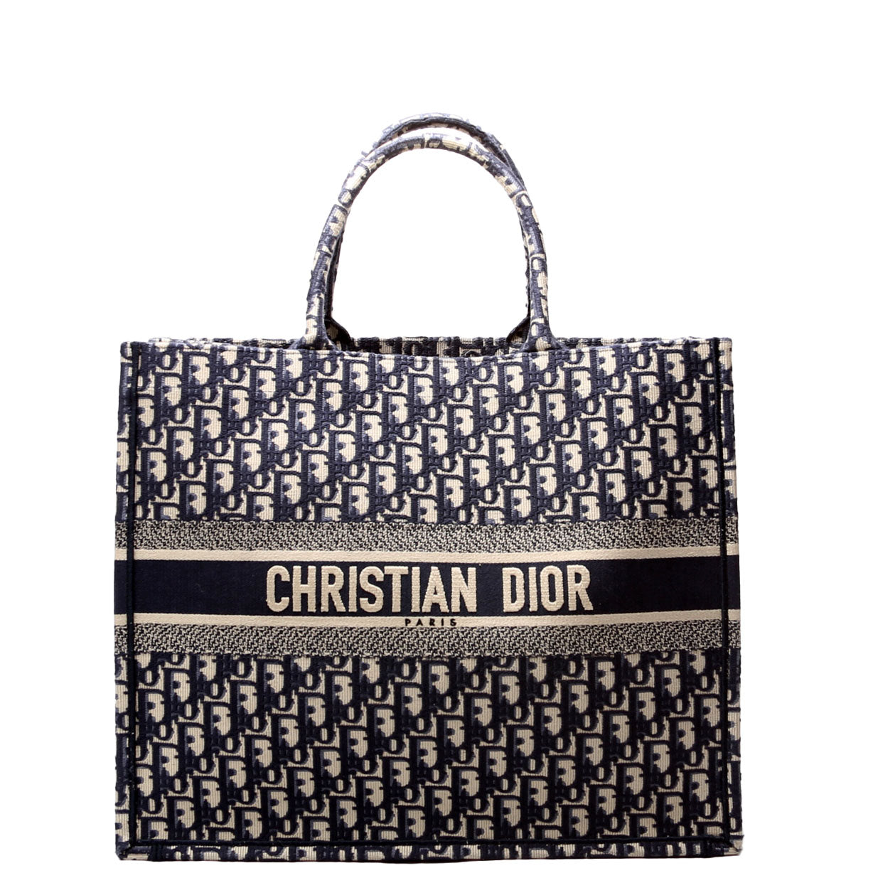 Book Tote Large Navy/Beige