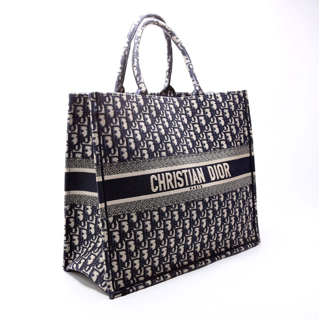 Book Tote Large Navy/Beige