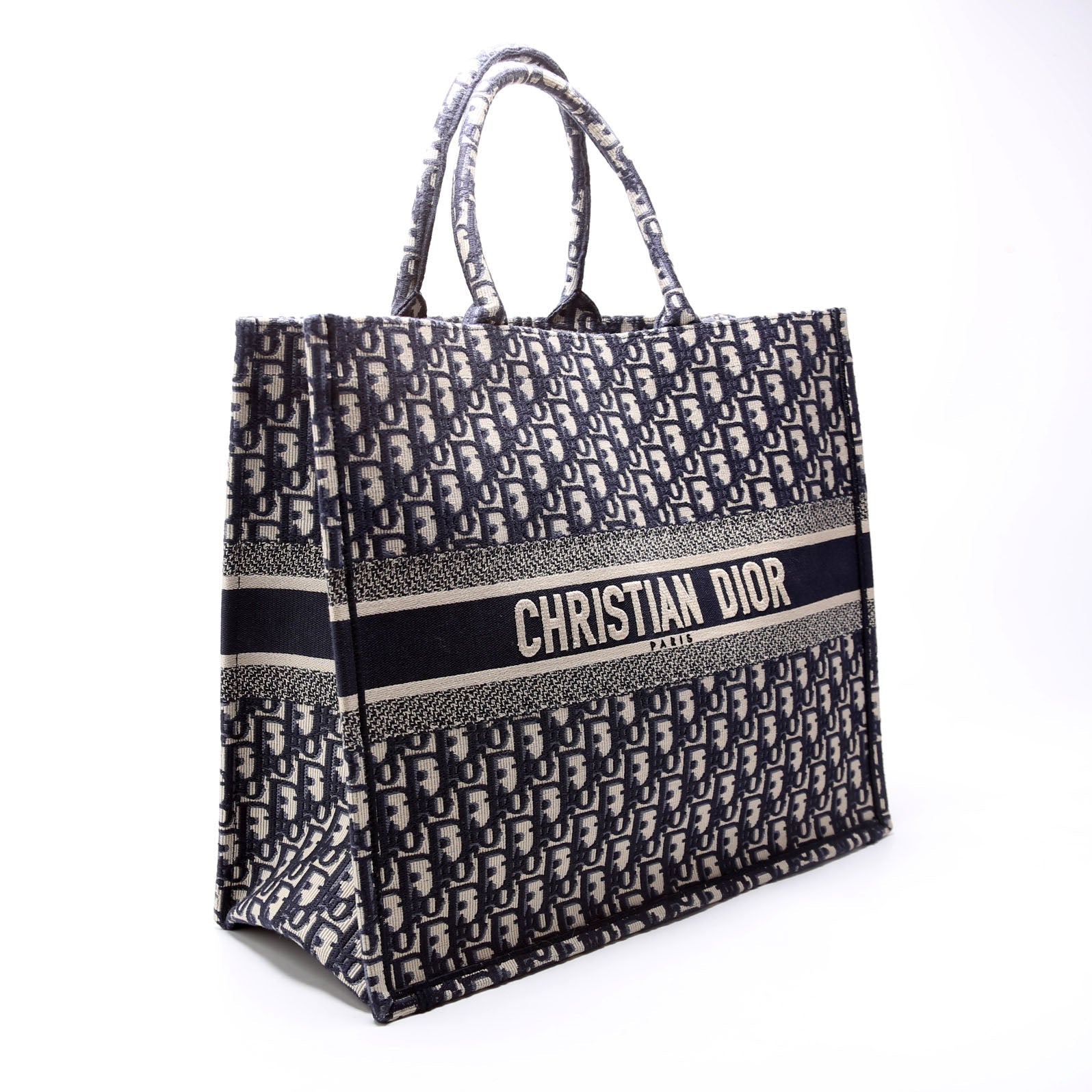 Book Tote Large Navy/Beige