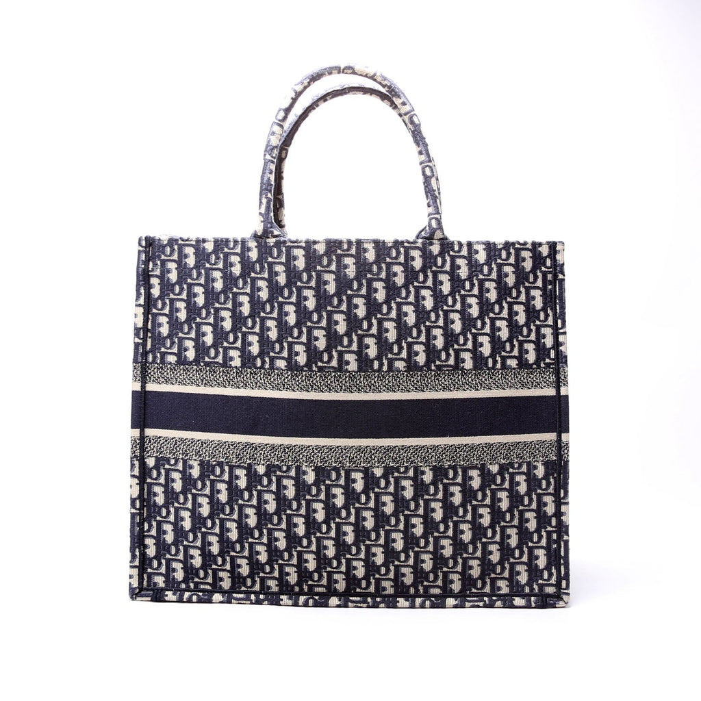 Book Tote Large Navy/Beige