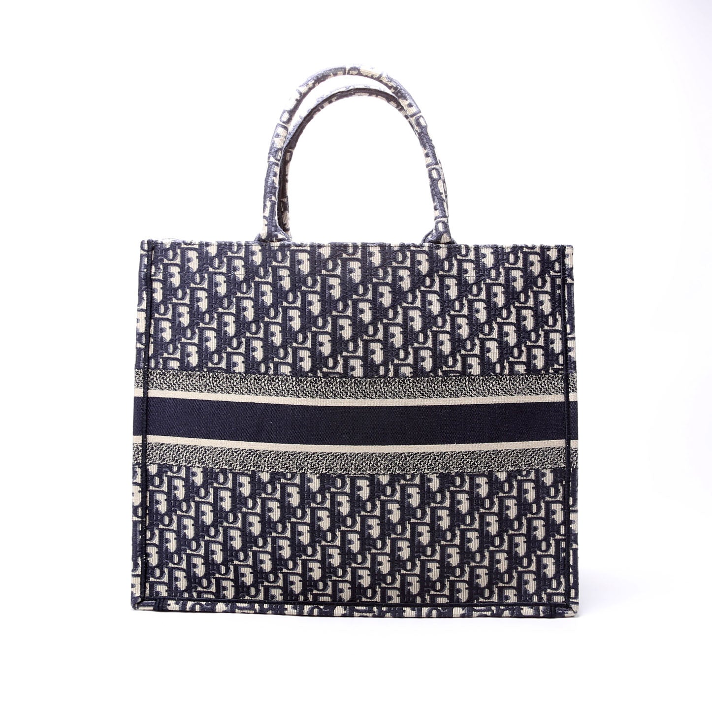 Book Tote Large Navy/Beige