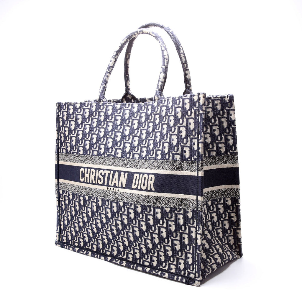 Book Tote Large Navy/Beige