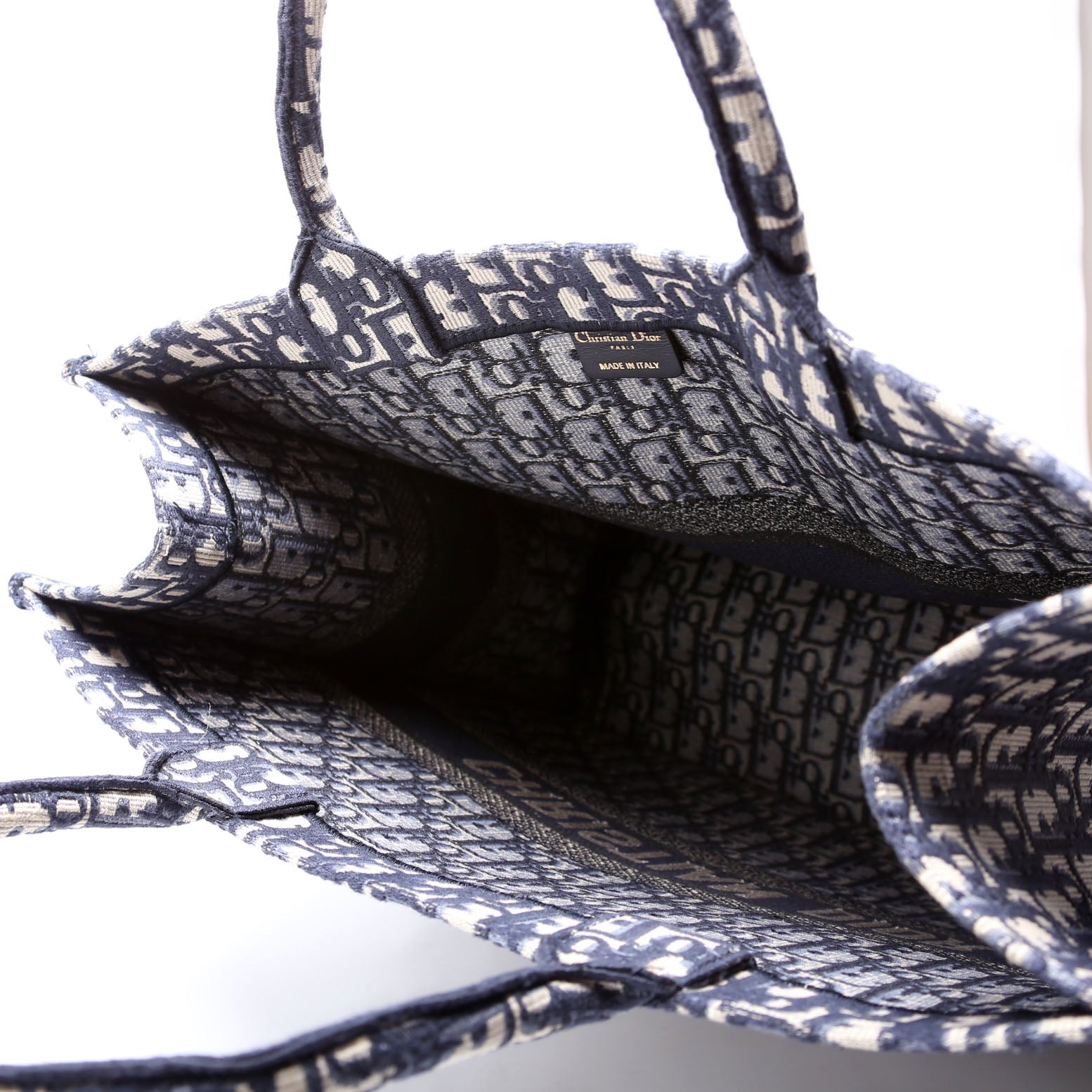 Book Tote Large Navy/Beige