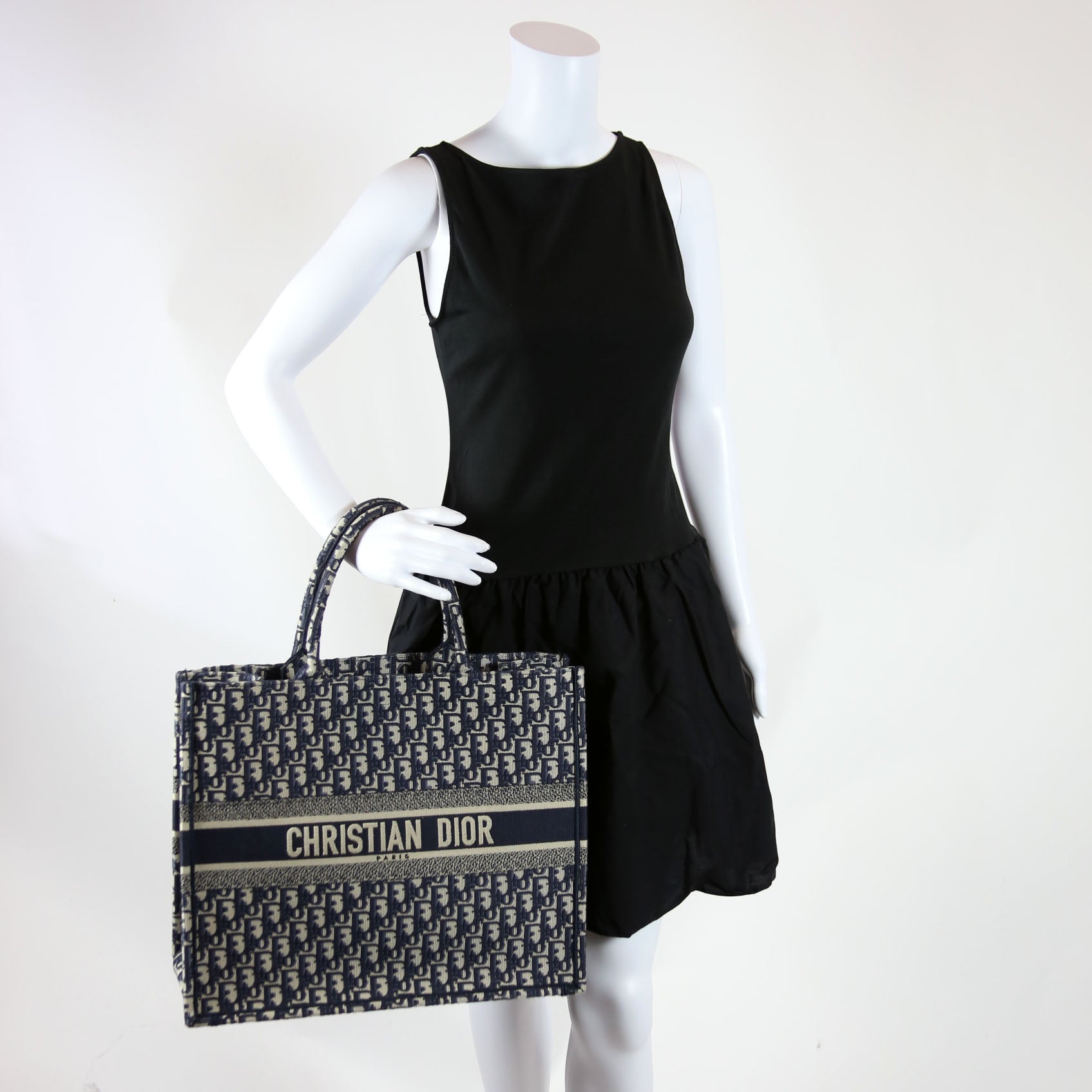 Book Tote Large Navy/Beige