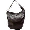 257050 Greenwich Leather One Shoulder Bag Black
