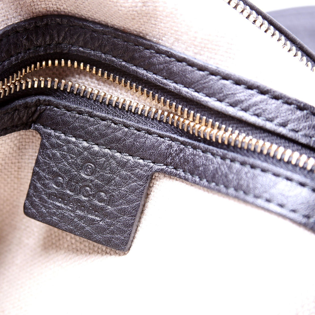 257050 Greenwich Leather One Shoulder Bag Black