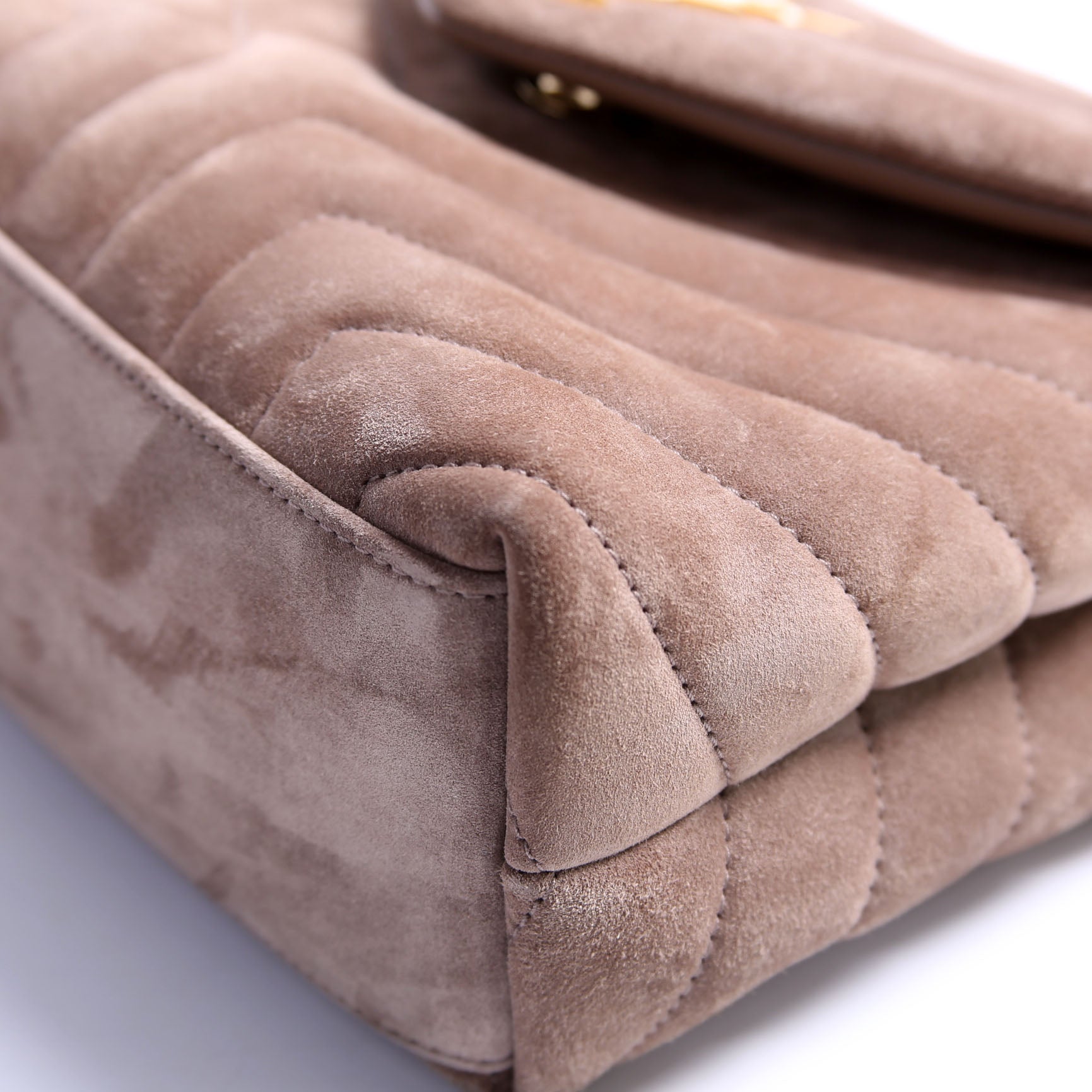LouLou Satchel Small Suede 494699 Taupe