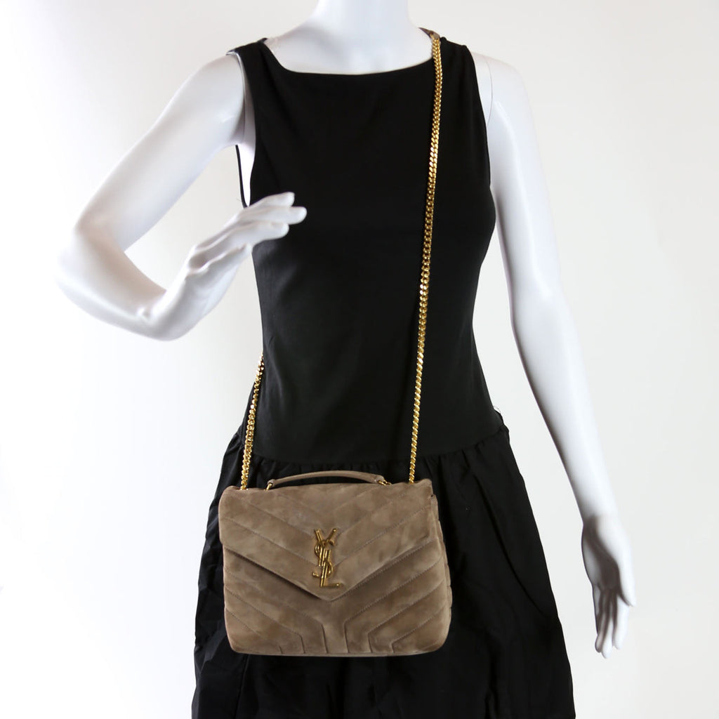 LouLou Satchel Small Suede 494699 Taupe