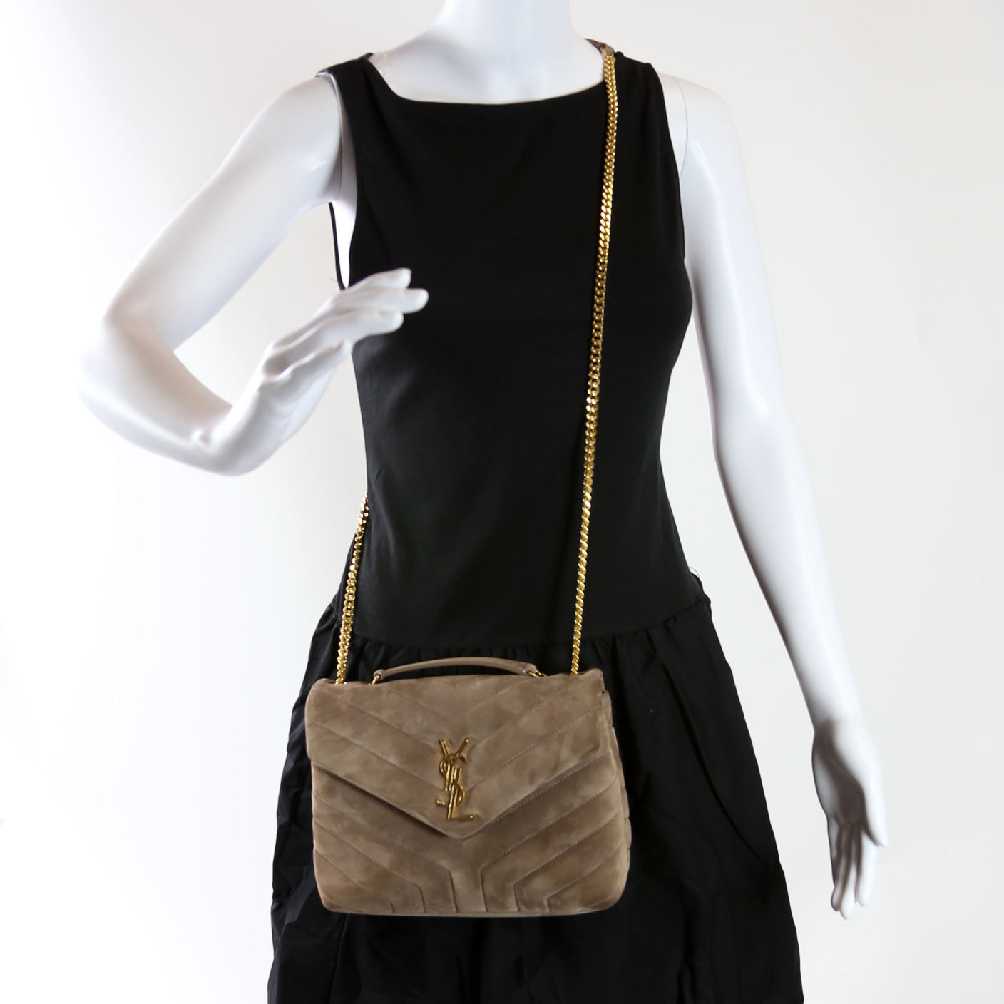 LouLou Satchel Small Suede 494699 Taupe